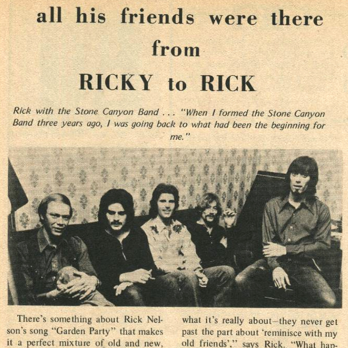 Ricky Nelson Garden Party May 1973 Rock Scene Magazine